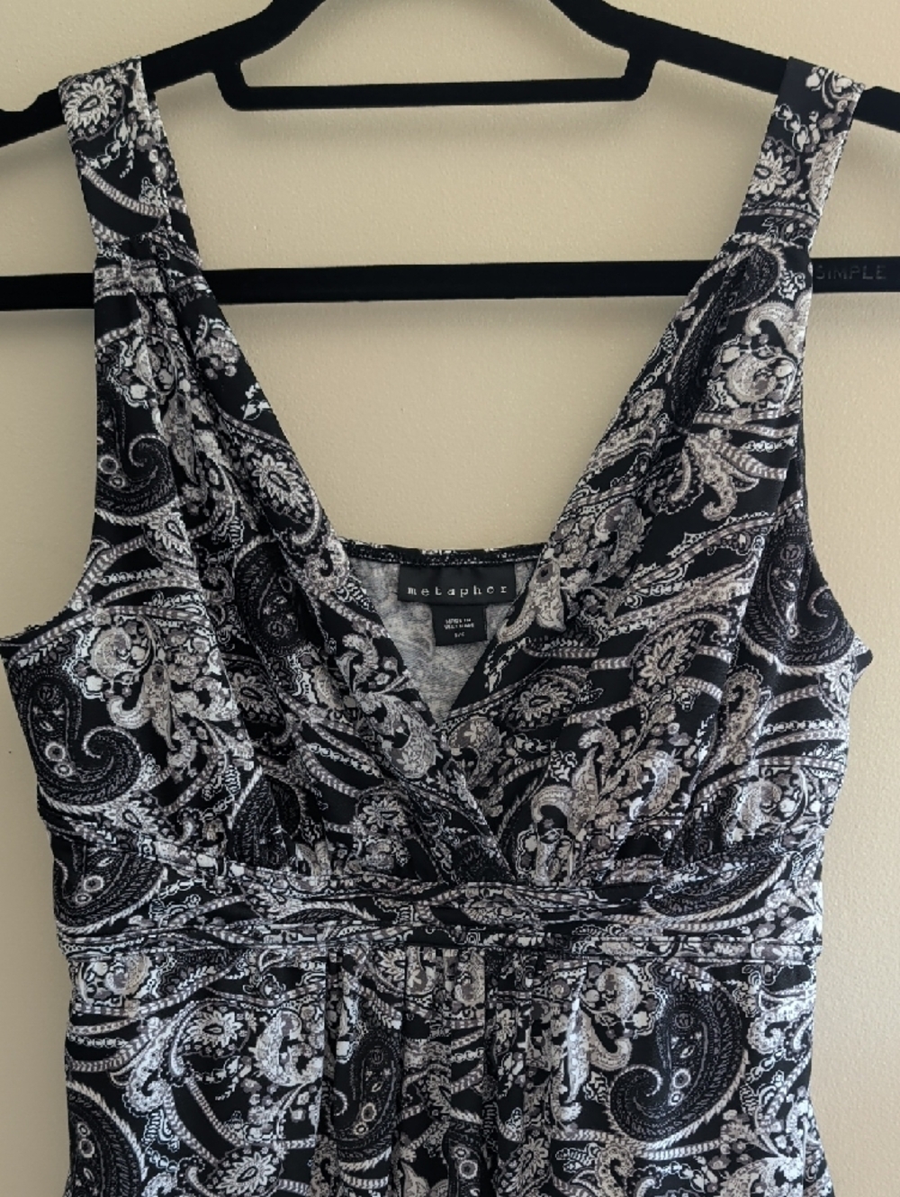 Metaphor Paisley Fit & Flare Dress Size S | Sleeveless V-Neck Knit Dress - Picture 2 of 7